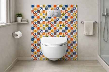 Toilettenrückwand Patchwork