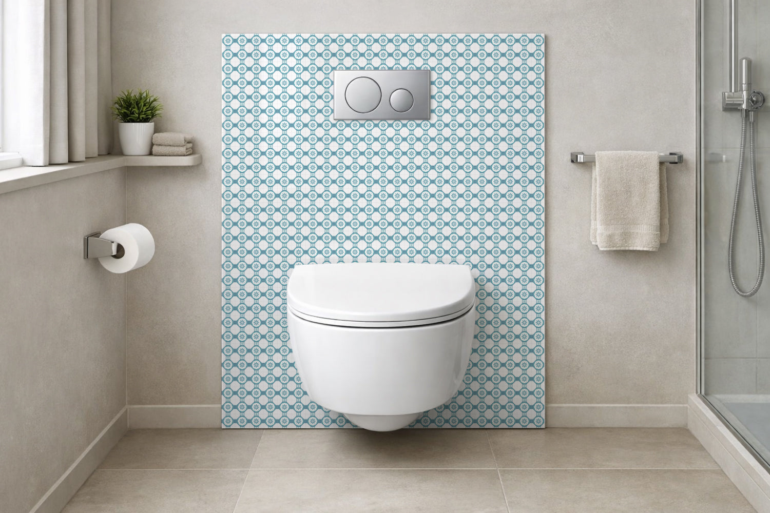 Toilettenrückwand Patchwork