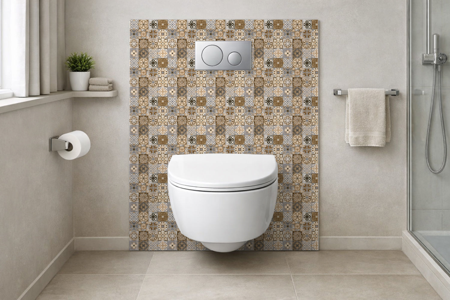Toilettenrückwand Patchwork