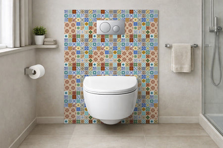 Toilettenrückwand Patchwork