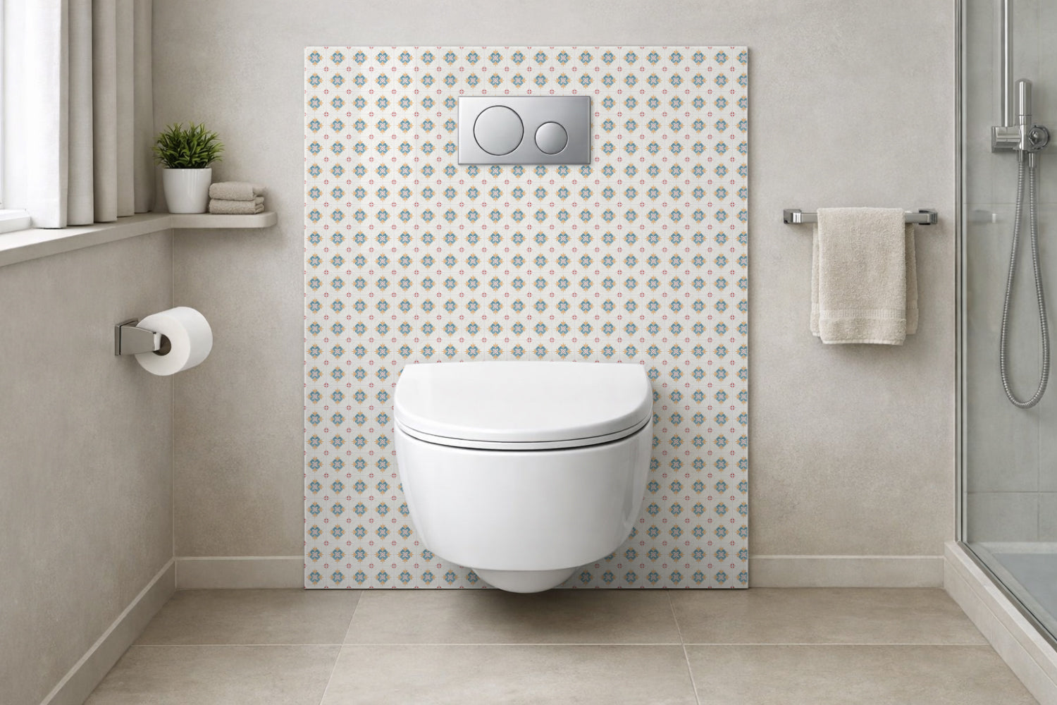 Toilettenrückwand Patchwork