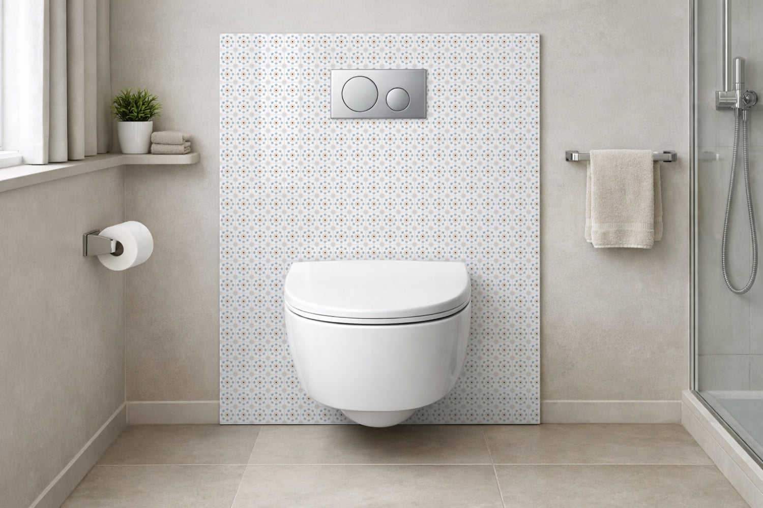 Toilettenrückwand Patchwork