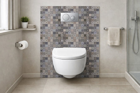 Toilettenrückwand Patchwork