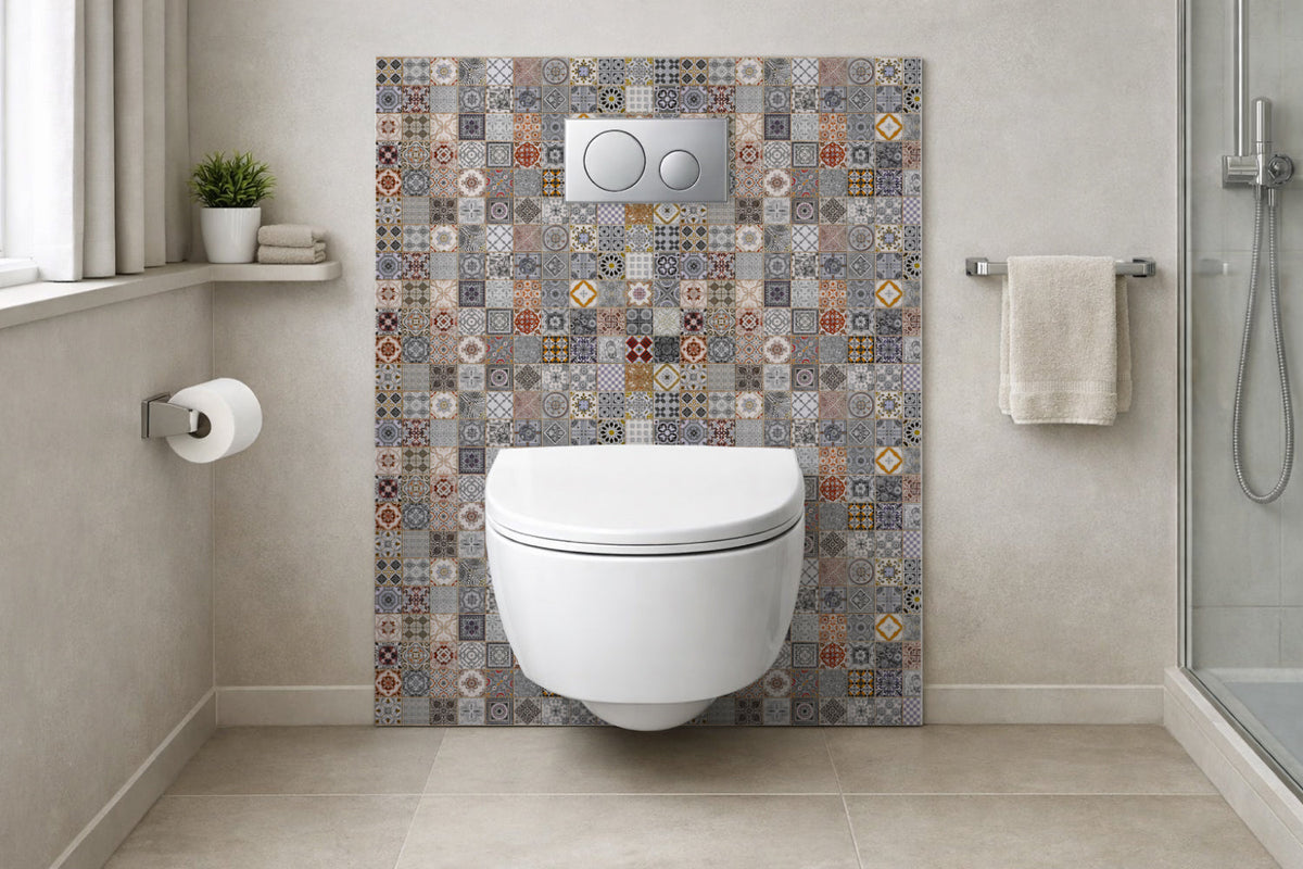 Toilettenrückwand Patchwork