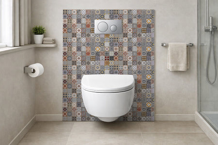 Toilettenrückwand Patchwork