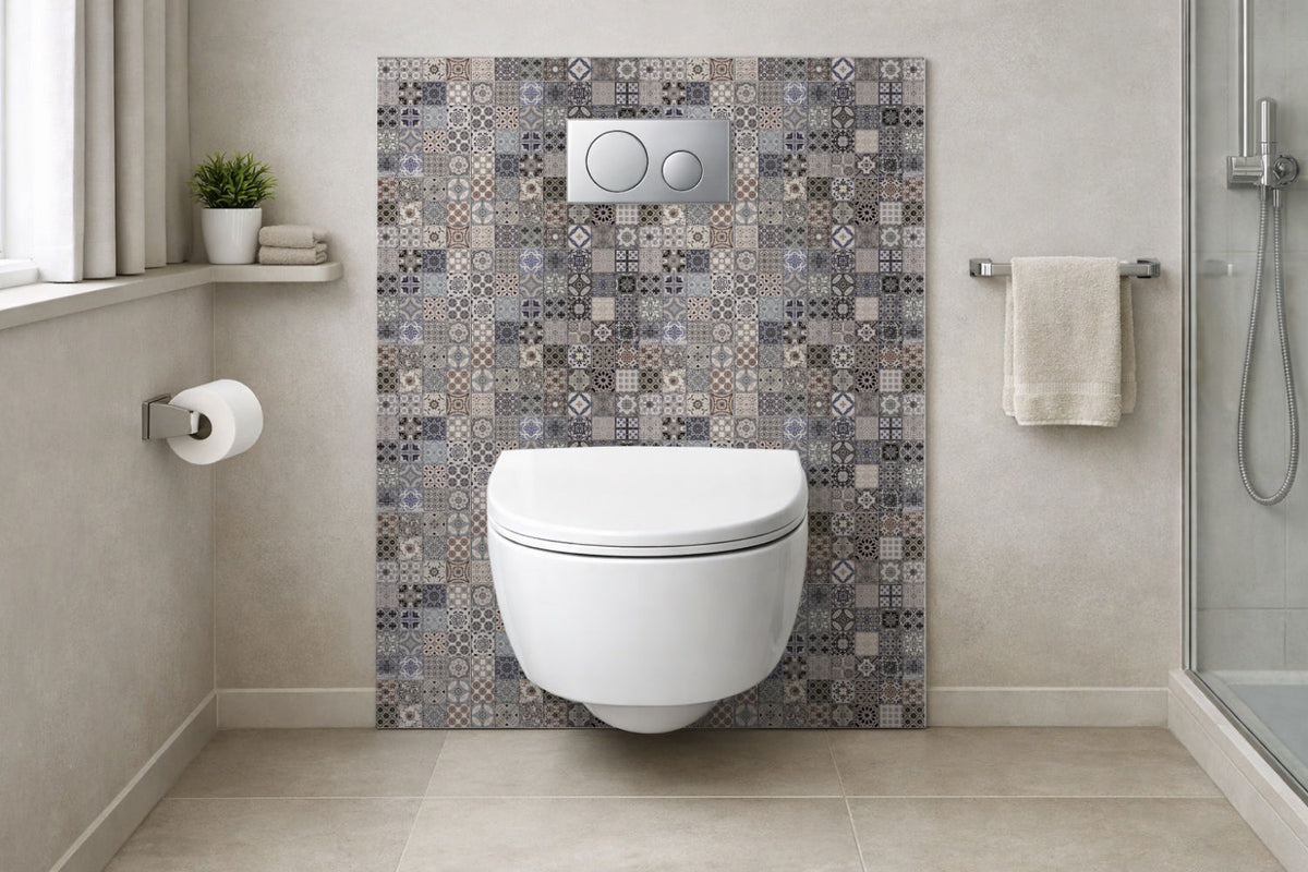 Toilettenrückwand Patchwork