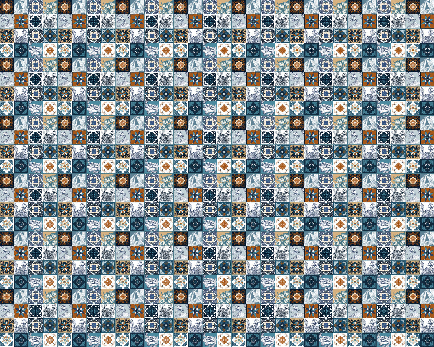 Toilettenrückwand Patchwork