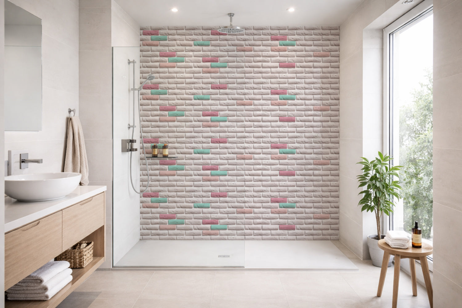 Toilettenrückwand Steinoptik