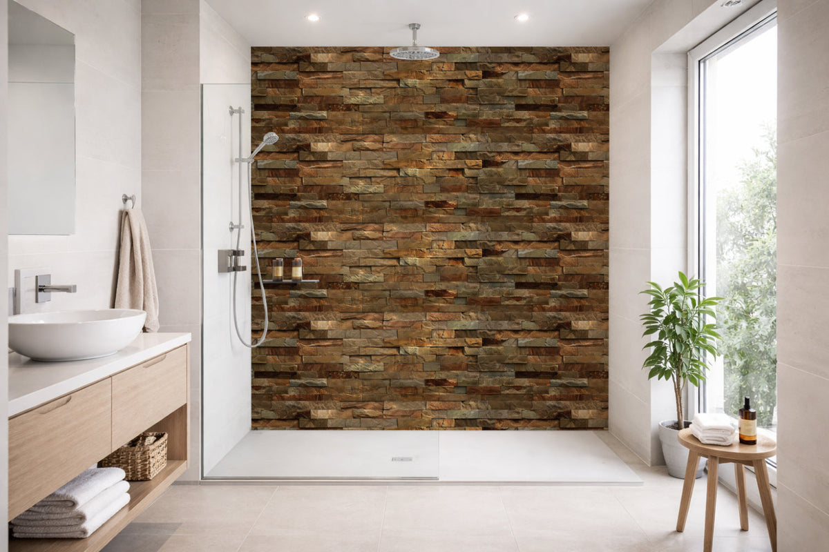 Toilettenrückwand Steinoptik