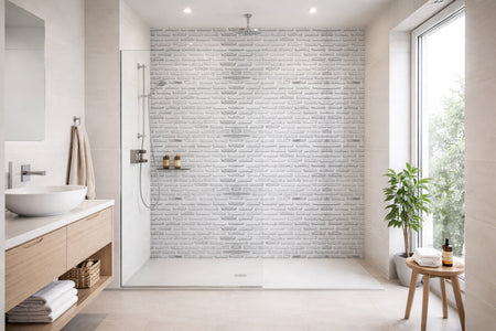 Toilettenrückwand Steinoptik