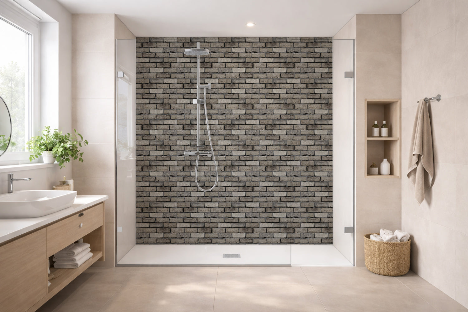 Toilettenrückwand Steinoptik