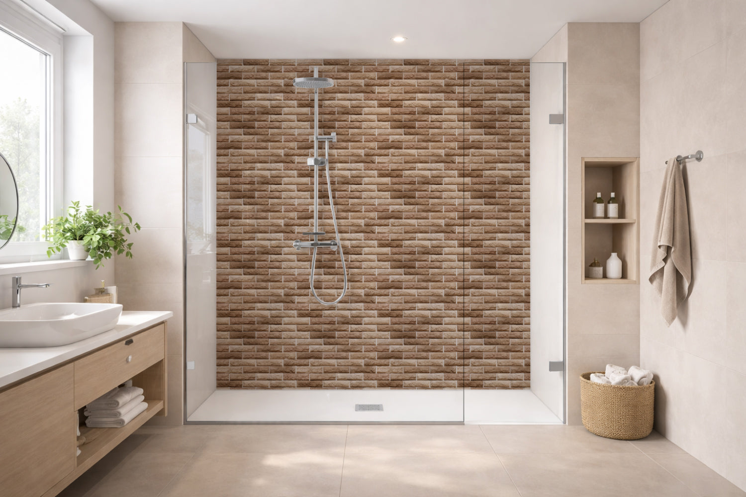 Toilettenrückwand Steinoptik