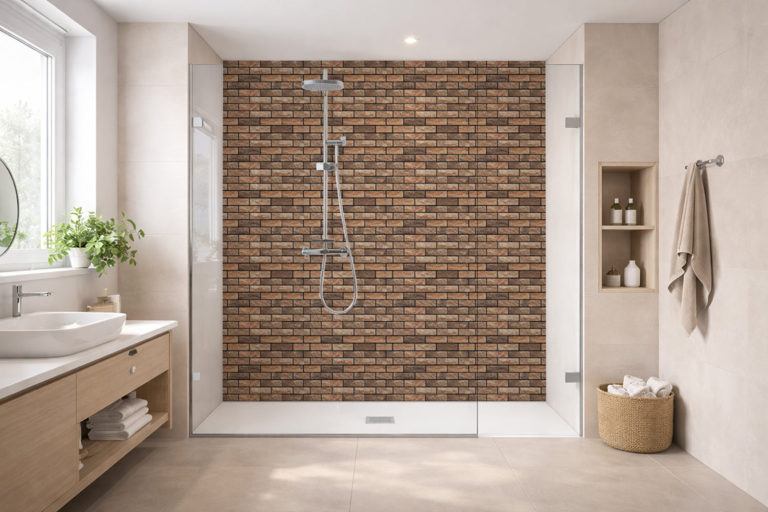 Toilettenrückwand Steinoptik