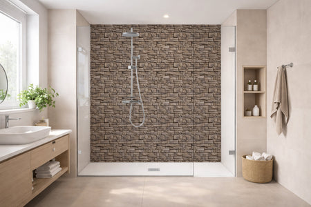 Toilettenrückwand Steinoptik