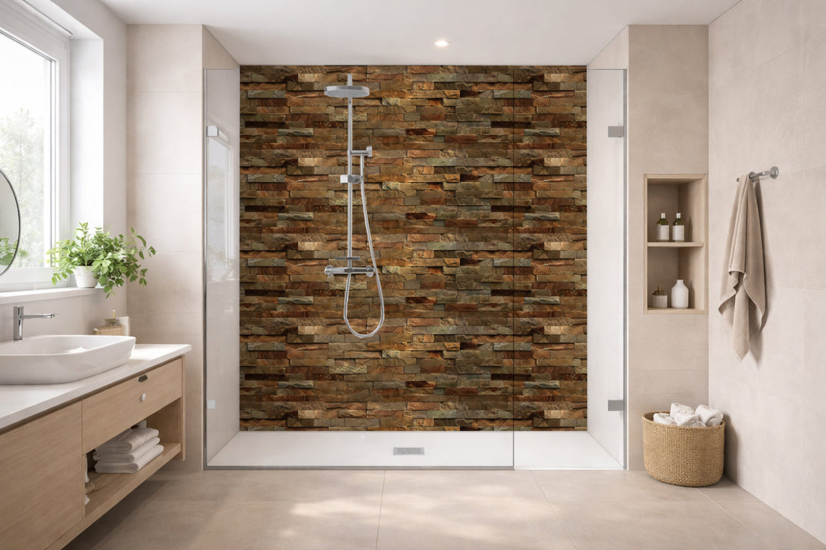 Toilettenrückwand Steinoptik