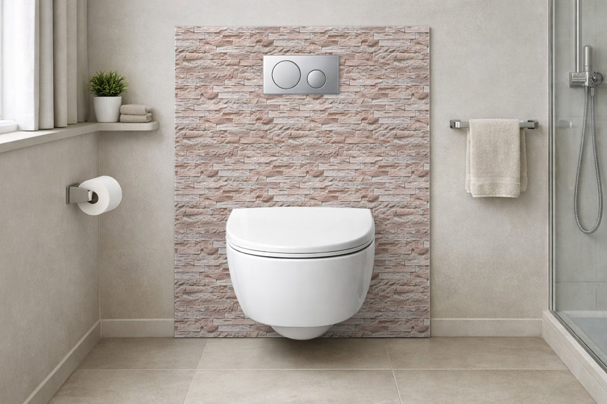Toilettenrückwand Steinoptik