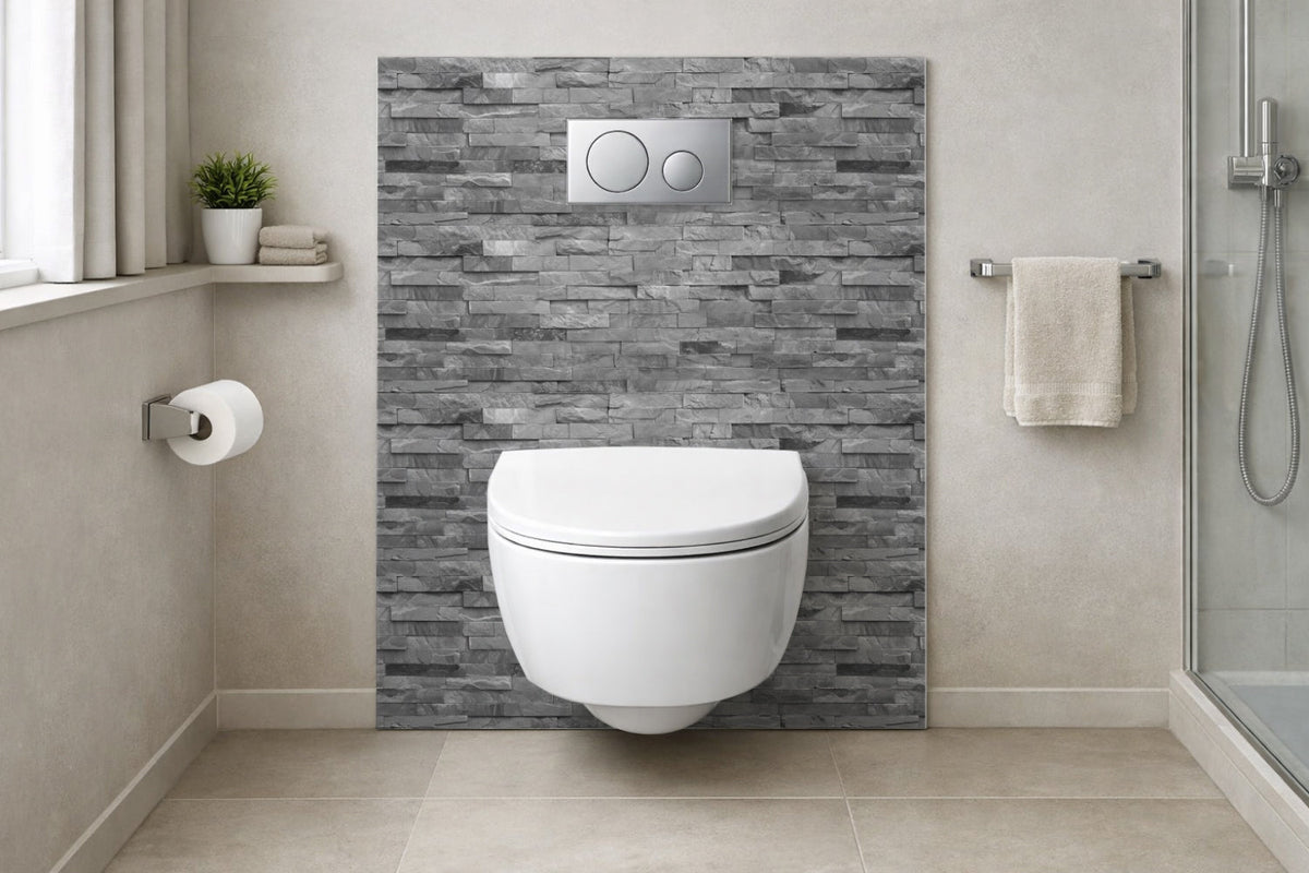 Toilettenrückwand Steinoptik