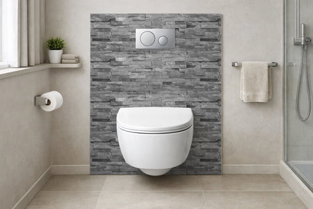 Toilettenrückwand Steinoptik