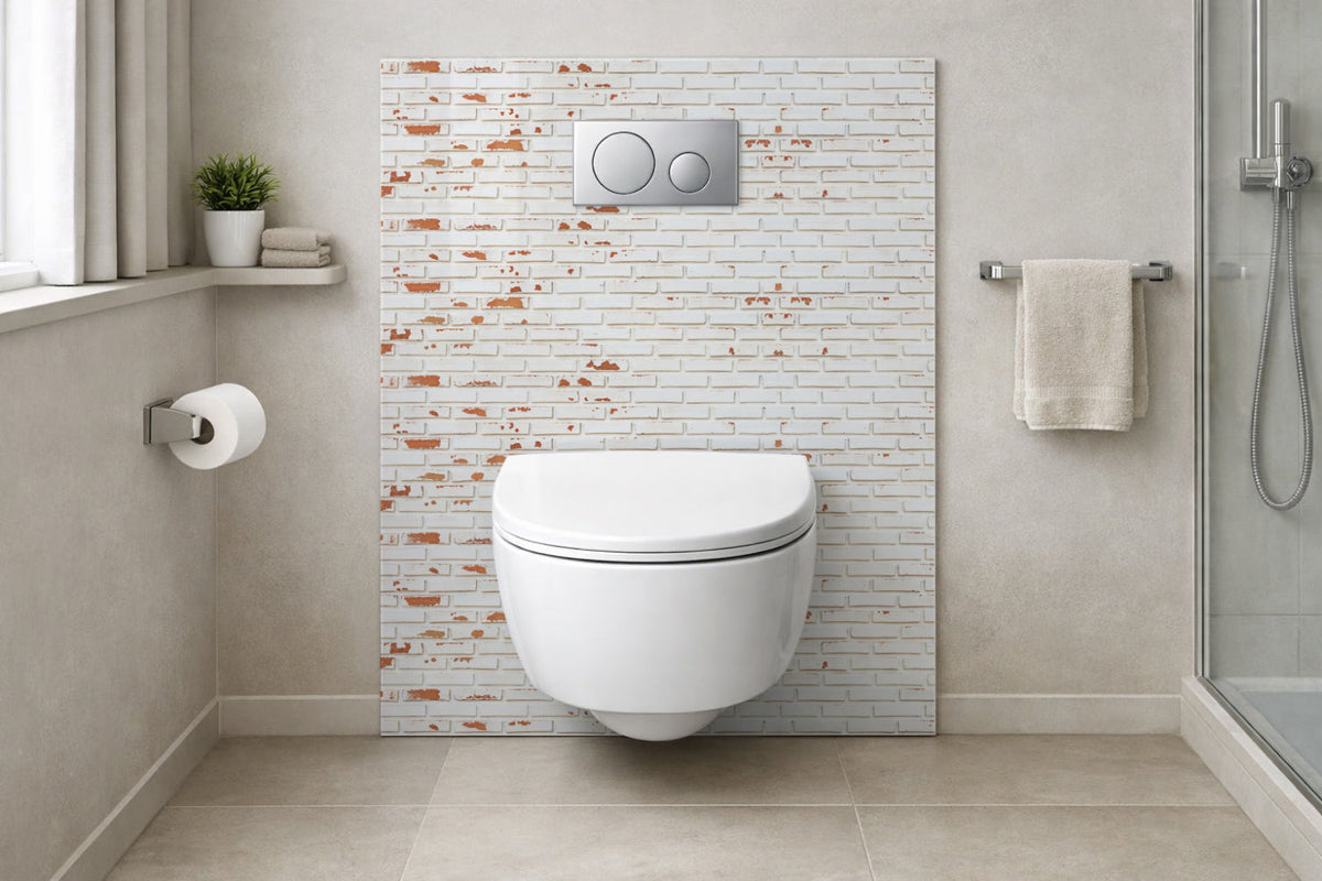 Toilettenrückwand Steinoptik