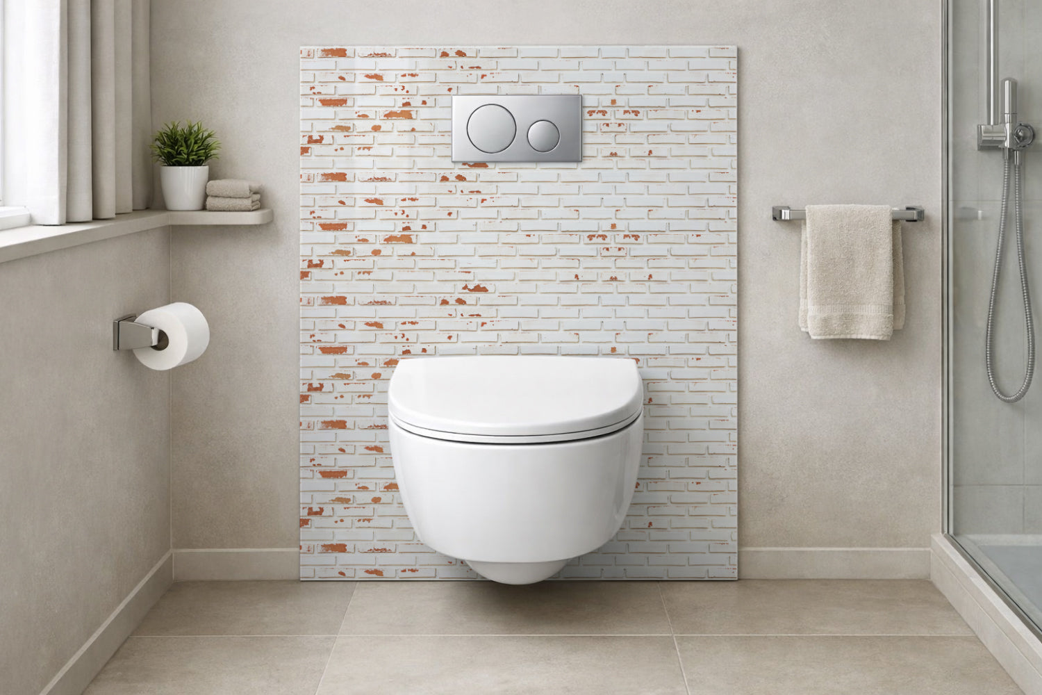 Toilettenrückwand Steinoptik