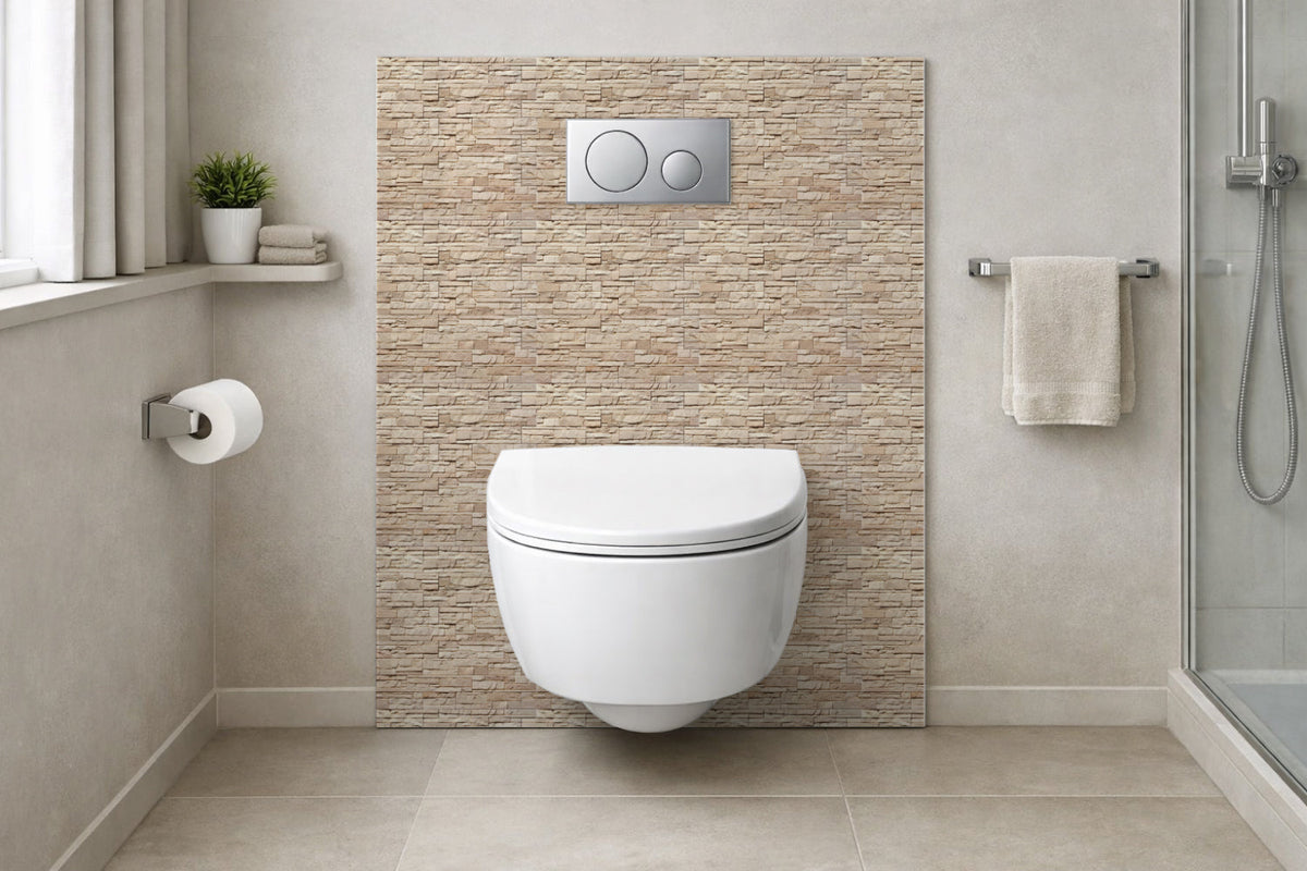 Toilettenrückwand Steinoptik
