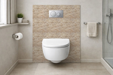 Toilettenrückwand Steinoptik