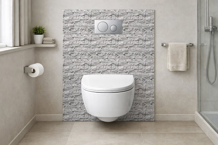 Toilettenrückwand Steinoptik