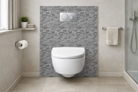 Toilettenrückwand Steinoptik