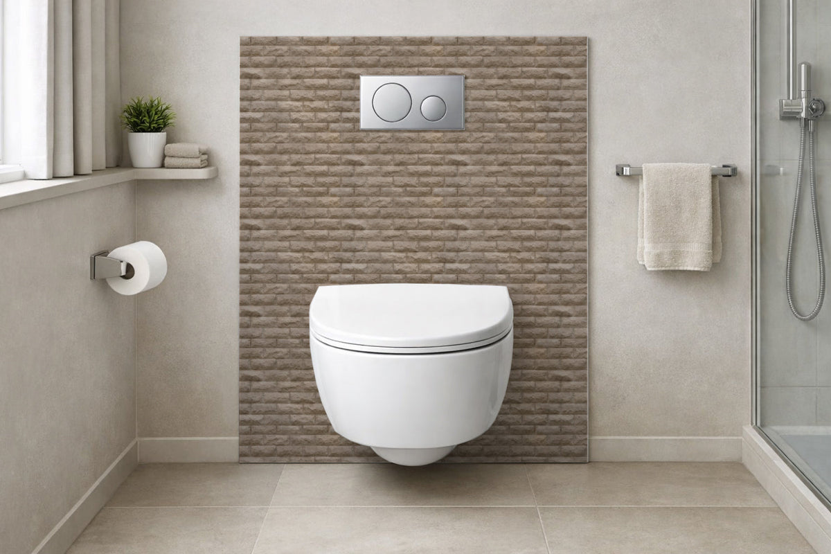 Toilettenrückwand Steinoptik