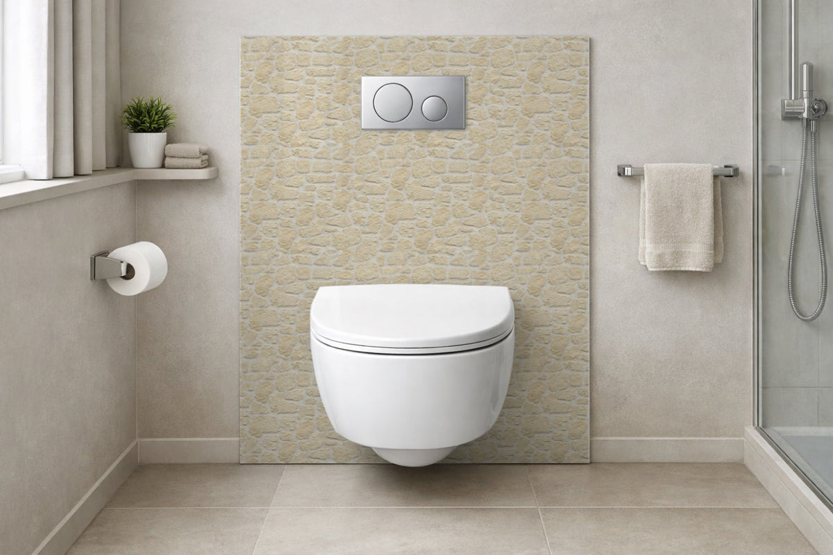 Toilettenrückwand Steinoptik