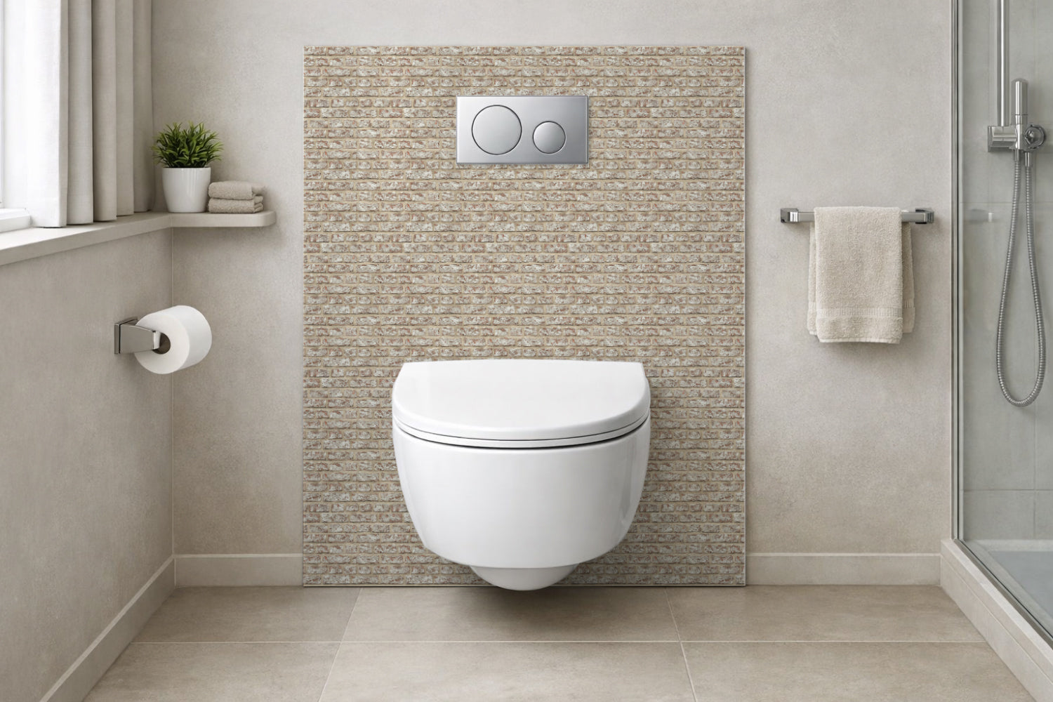 Toilettenrückwand Steinoptik