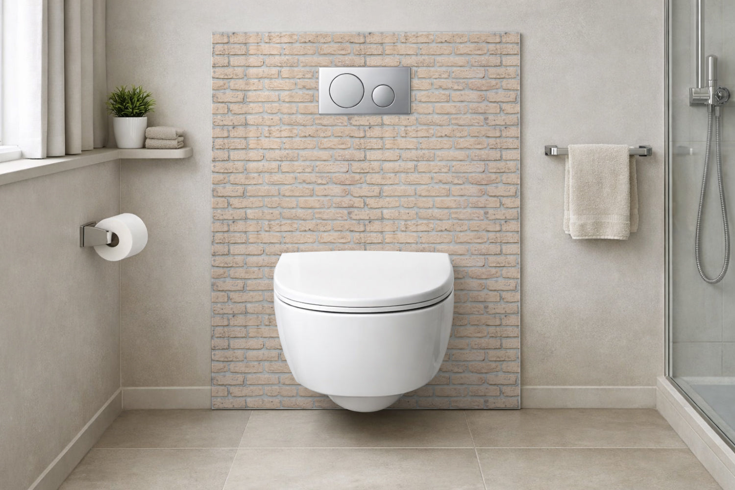 Toilettenrückwand Steinoptik