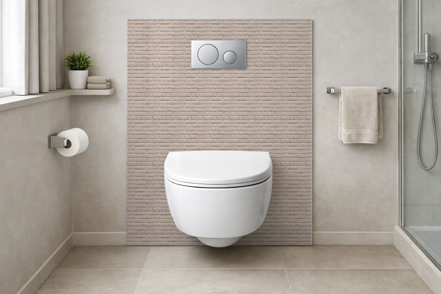 Toilettenrückwand Steinoptik