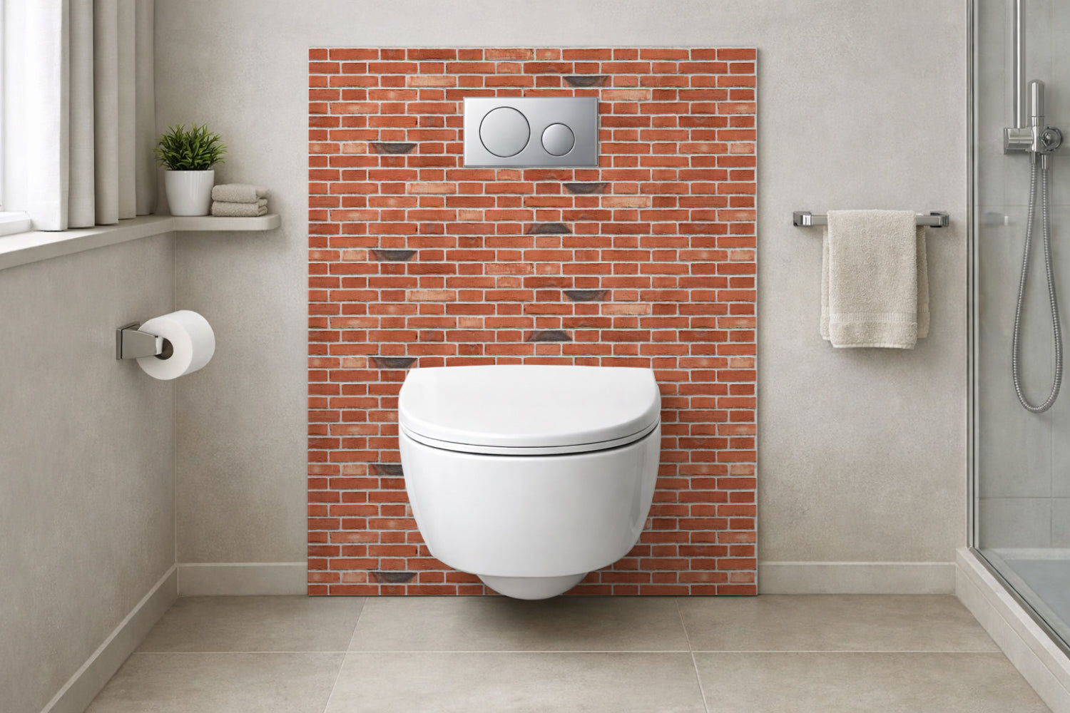 Toilettenrückwand Steinoptik
