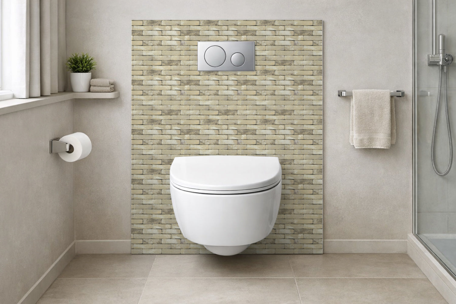 Toilettenrückwand Steinoptik