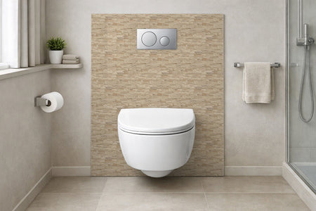 Toilettenrückwand Steinoptik