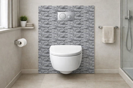 Toilettenrückwand Steinoptik