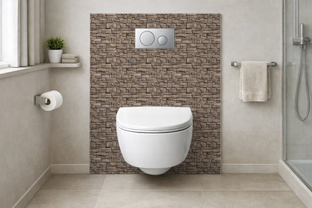 Toilettenrückwand Steinoptik