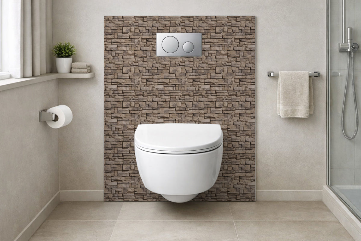 Toilettenrückwand Steinoptik
