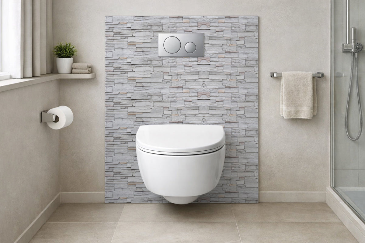 Toilettenrückwand Steinoptik