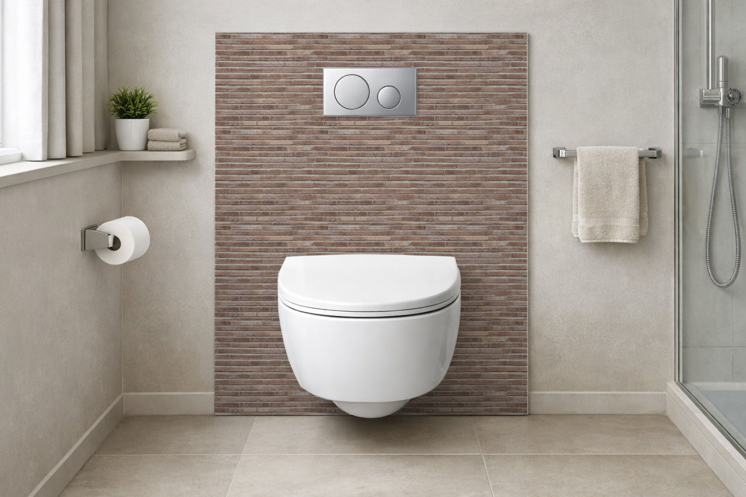 Toilettenrückwand Steinoptik