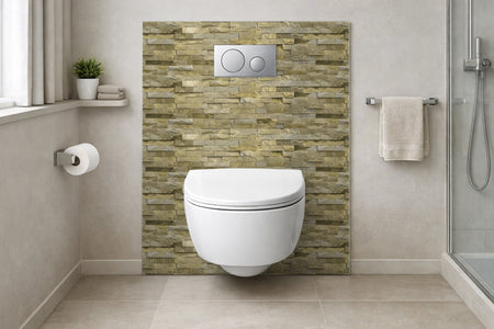 Toilettenrückwand Steinoptik