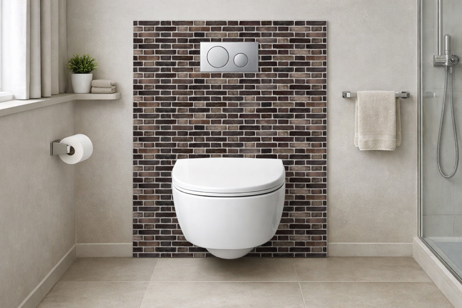 Toilettenrückwand Steinoptik