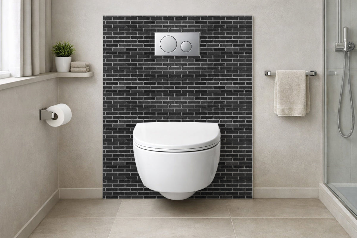 Toilettenrückwand Steinoptik