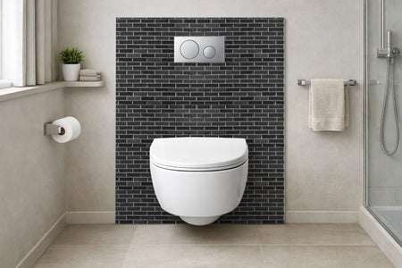 Toilettenrückwand Steinoptik