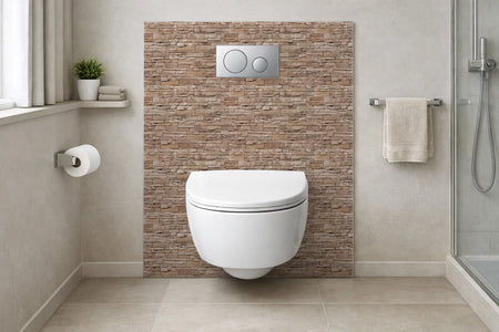 Toilettenrückwand Steinoptik