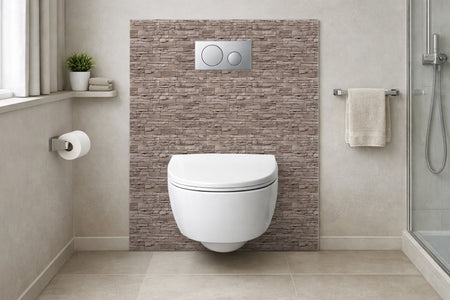 Toilettenrückwand Steinoptik