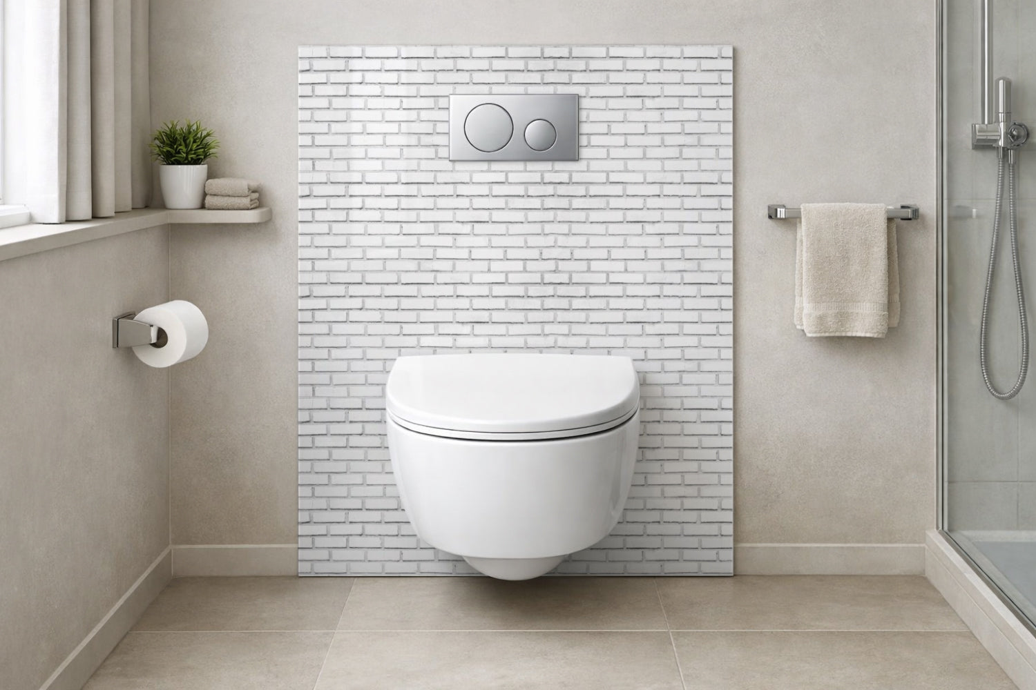 Toilettenrückwand Steinoptik