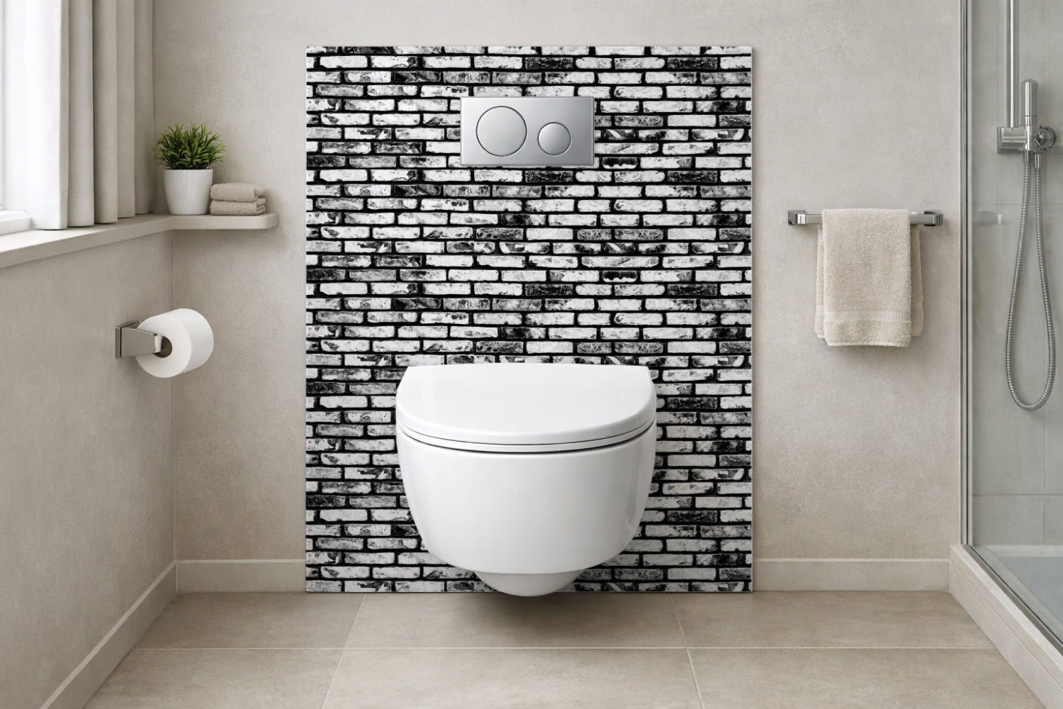 Toilettenrückwand Steinoptik