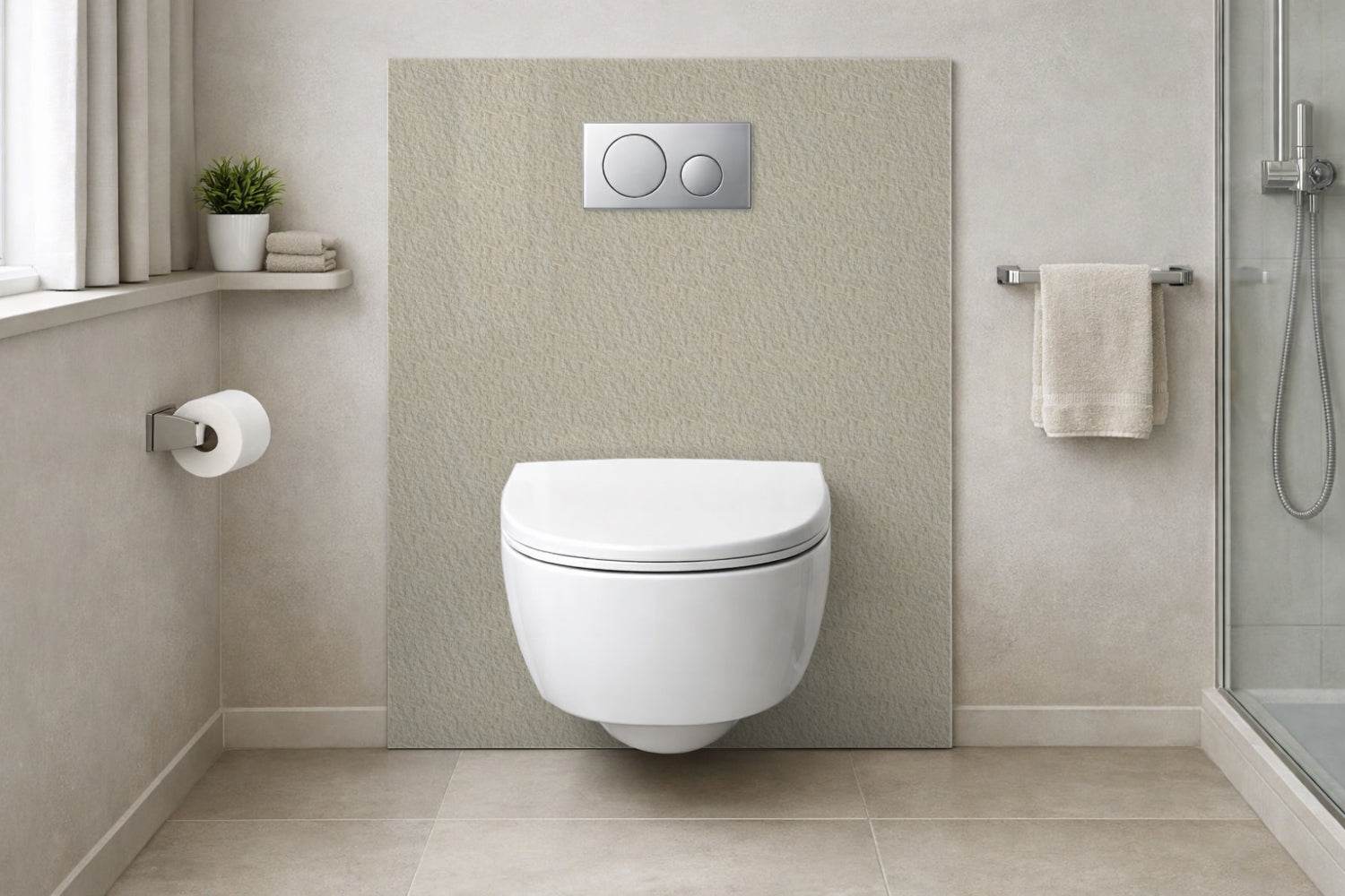 Toilettenrückwand Steinoptik
